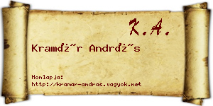 Kramár András névjegykártya