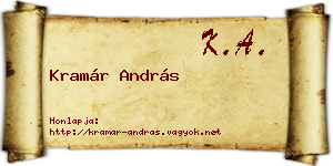 Kramár András névjegykártya